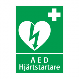 Hjärtstartarskylt
